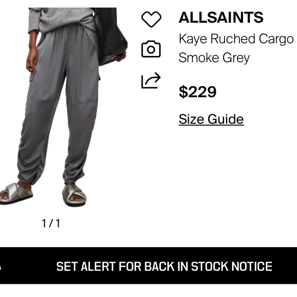 All Saints Kaye Ruched Jogger Pants - Picture 8 of 8